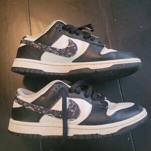 Nike Dunk Low Black Paisley White Womens Sneakers